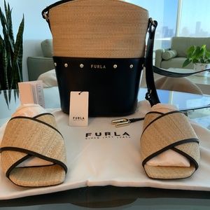 Furla bag and matching mules. Size US 7